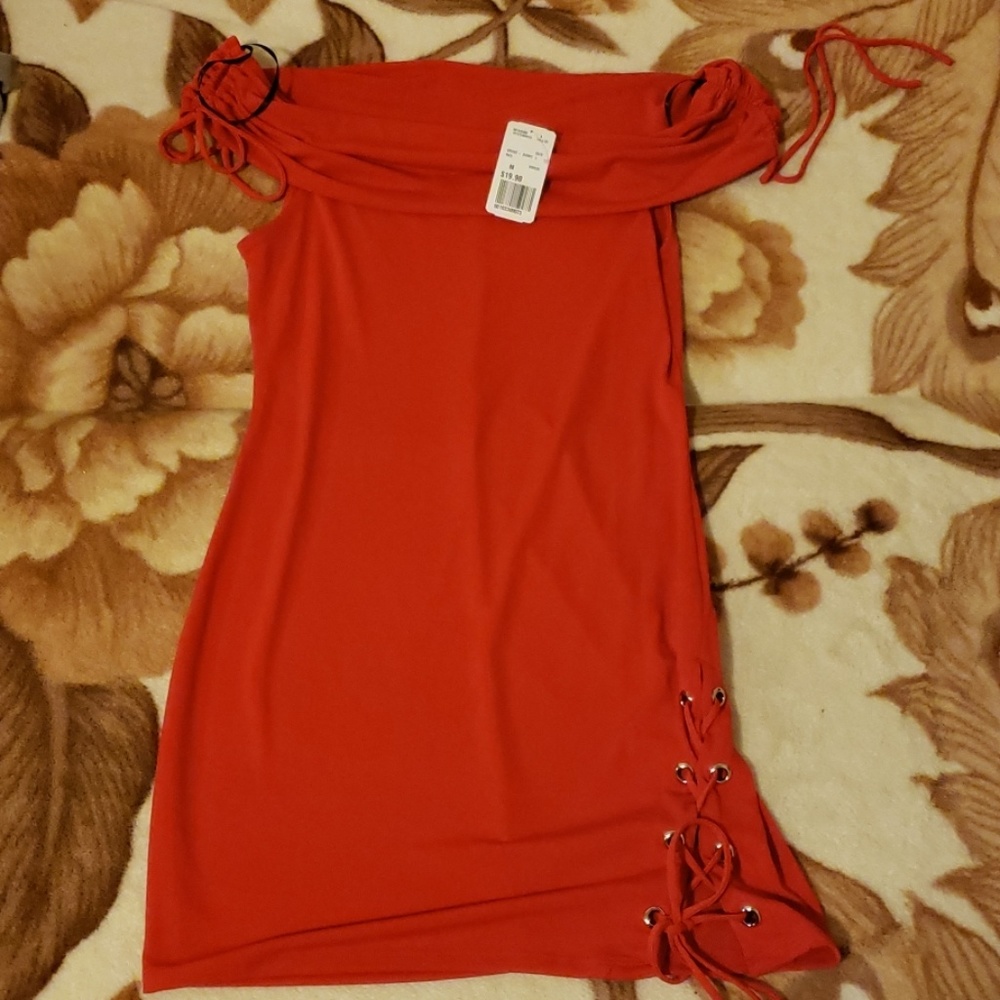 Forever 21 Off shoulder dress with thigh tie